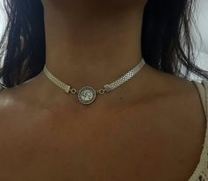 Silver Coin Pendant Choker, Silver Coin Pendant Choker Necklace, Coin Choker, Silver Choker Necklace, Pendant Choker, Chic Earrings, Dope Jewelry, Silver Choker, Jewelry Lookbook