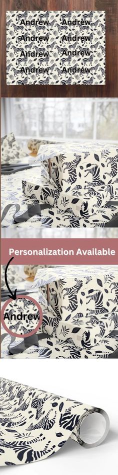 the instructions for how to make an elegant table runner with black and white floral designs