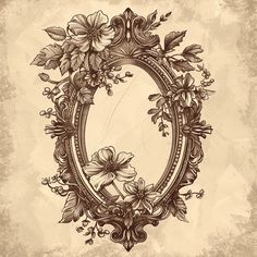 Mirror Tattoo Art Collection Frame With Flowers Tattoo, Mirror Tattoo Design, Mirror Tattoo, Frame With Flowers, Hard Tattoos, Small Tats, Baroque Decor