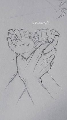 a pencil drawing of a hand holding something in it's right hand with the words sketch