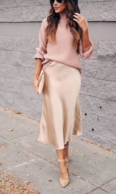 Midi Skirt Outfit, Satin Midi Skirt, Skirt Outfit, Satin Skirt, Dope Outfits