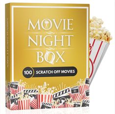 the movie night box is packed with popcorn