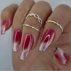 Elegant Touch Nails, Wedding Nails Glitter, Classy Nail Designs, Valentine Nails, Nail Swag