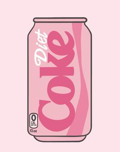 a can of diet coke on a pink background