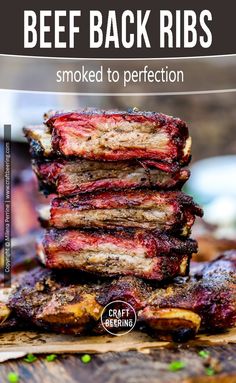 beef back ribs stacked on top of each other