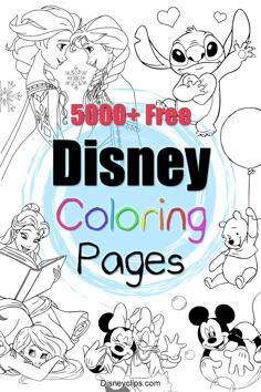 disney coloring pages with the title, 500 + free disney coloring pages