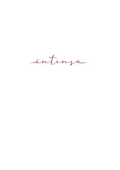 the word intensa written in red ink on a white background