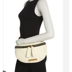 Kurt Geiger Women's Black Large Soho Leather Belt Bag Brand New Whitout Tag Only Dust Bag; No Signs Of Wear Color: Natural ; Antiqued Brass Chunky Chain Detail On Belt Strap Branded Antiqued Brass Zipper Pulls With Leather Tab Details Zipper Closure Zipped Flat Pocket On The Back Interior Lining Pocket Belt Buckle Strap Approx. 12.2'' W X 5.90'' H X 3.93''D; Strap Drop 33.46'' 100% Leather Exterior 100% Polyester Lining All Sales Are Final Smoke&Pets Fee House! Thanks Luxury Crossbody Belt Bag For Shopping, Elegant Belt Bag With Removable Pouch For Shopping, Designer Leather Shoulder Belt Bag, Designer Leather Belt Bag, Designer Belt Bag With Gold-tone Hardware For Everyday Use, Leather Belt Bag With Removable Pouch For Shopping, Luxury Leather Belt Bag With Zipper, Luxury Leather Belt Bag With Zipper Closure, Chic Belt Bag For Travel