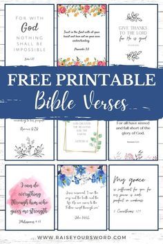 free printable bible verses for kids and adults to use on their own walls