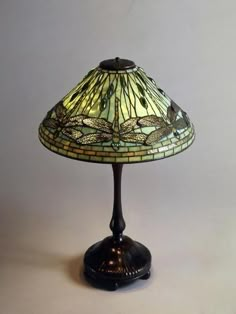 a lamp that is on top of a table