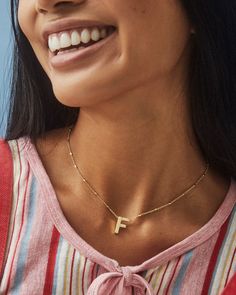 No need to spell it out...The Letter F Pendant Necklace in Gold is sure to be a new favorite. Featuring your initial, or your bestie's, or your crush's (we won't tell), wear a personalized reminder designed with our signature etched detail.,Metal14k Yellow Gold Over Brass Size19 chain, 0.51L X 0.61W pendantClosureLobster clasp with single adjustable sliding bead Please note: Due to the one-of-a-kind nature of the medium, exact colors and patterns may vary slightly from the image shown.} | Kendra Letter A Pendant, The Letter F, Sold Out Sign, Amazon Wishlist, Gold G, Letter Pendant Necklace, Letter F, Letter A, Letter Pendants