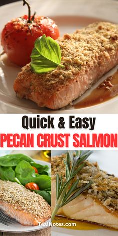 the recipe for quick and easy pecan crust salmon