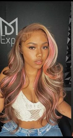 Mslynnhair Color Body Wave Lace Front Wig Cam'ron 2000s, Frontal Color Ideas, Split Dyed Hair, Lace Fronts, Hair Inspiration Color