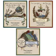 three different types of greeting cards with the words tom lancaster