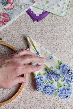 a person is working on some fabric