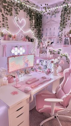 New Desk, Aesthetic Coquette, Gaming, Desk