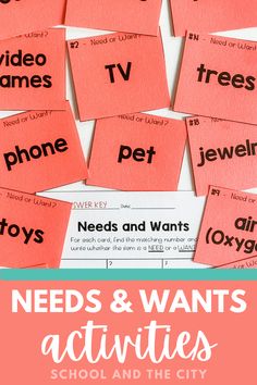 the words need and wants activities for kids to do with their favorite tv shows,