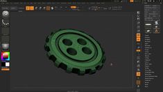 an image of a green gear wheel in 3dsquatche, showing the gears