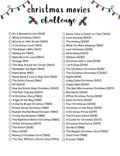 the christmas movies list is shown in this printable holiday movie list for adults and children