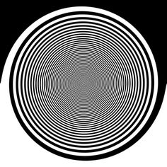 an abstract black and white circular design