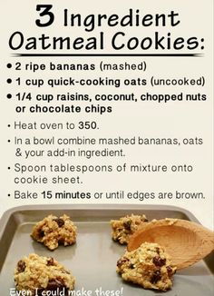 three ingredient oatmeal cookies on a baking sheet