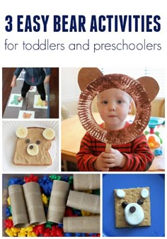 three easy bear activities for toddlers and preschoolers to do at home or in the classroom