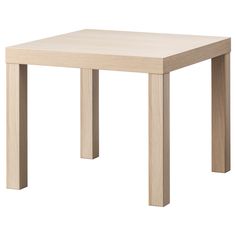 a square wooden table with two legs