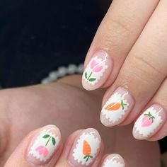 jenna cottrell || utah nail tech on Instagram: "swipe for a surprise… 🪿🌼" Nail Art Easter, Multicolored Nails, Nail Piercing, Easter Nail Art, May Nails, Cute Simple Nails, Cherry Nails, Nails Today