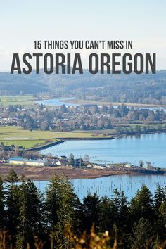 a lake surrounded by trees with the words 15 things you can't miss in aurora oregon