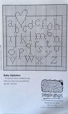 a cross stitch pattern for baby alphabets