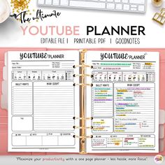 the ultimate youtube planner printable is here to help you plan your life and get organized