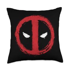 a pillow with the deadpool symbol on it