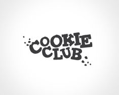 the cookie club logo is black and white