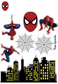 spiderman wall decals in the city at night