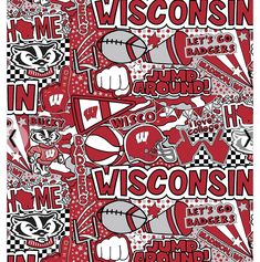 Dream School, Wisconsin Badgers, Painted Denim, Red Aesthetic