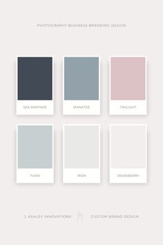 the color scheme for an interior design project, with different colors and sizes to choose from