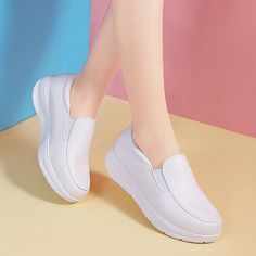 Nurse Shoes, Work Flats, Comfy Slippers, Loafer Shoes Women, Nursing Shoes, Women's Loafers, Work Shoes, Leather Slip Ons, Loafers For Women