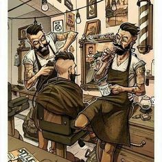 Viva o prazer de ser #barbeiro Respire #barbearia Leve histórias para sua #vida #lovebarbershop #lovebarber #barberlife #barbacabeloebigode #barbudo #navalha Barber Illustration, Barber Poster, Hipster Illustration, Barber Haircuts, Barber Tattoo, Barber Logo, Tattoo Old School, Barbershop Design, Vintage Barber