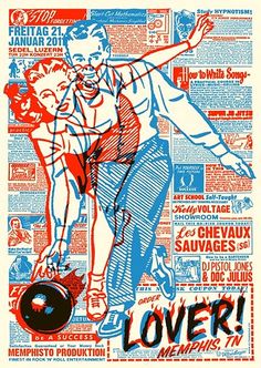 a poster with an image of two people on roller skates and the words love