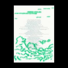 an image of green ink on white paper with words in the center and below it