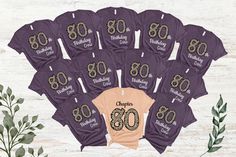 Grandma 80th Birthday Group Shirts, Chapter 80 Birthday Shirt, Grandpa 80th Birthday Crew Shirts, 1944 Birthday, Matching Bday Shirts Hi, we're delighted to welcome you at RBC store. You're not just another customer for us, you're family.  Uplift your wardrobe game or gift the best tee to your loved ones; We can't complement our shirts enough; it's one of our crowd favorites, and we're certain it will be your next favorite too! Made from soft and lightweight superior Airlume combed and ring spun cotton, offering the same great look for men, women, and youth.  Our t shirt feels soft and light with just the right amount of stretch. Offering a perfect combination of affordability, comfort, quality and fit.  It offers classic fit with short sleeves and a crew neck while featuring side seam con Birthday Crew Shirts, Bday Shirts, Birthday Group Shirts, Group Shirts, Heather White, 80th Birthday, Crew Shirt, Text Design, Birthday Shirt