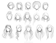 the various hairs and head shapes for each character in this video game, i have to draw