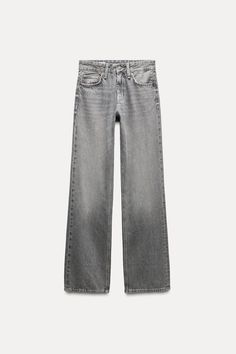 TRF MID-RISE WIDE LEG JEANS Stockholm Clothes, Christmas Wishlist Clothes, Pants Gris, Gray Jeans Outfit, Zara Jeans Women, Gray Clothes, Jeans Gris, Zara Clothes, Zara Wide Leg Jeans