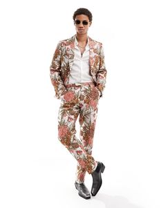 Pants & Chinos by Twisted Tailor Do the smart thing All-over print Belt loops Straight fit Jacquard Jacket, Slim Fit Jackets, Slim Trousers, Floral Jacquard, Satin Slip Dress, Maxi Dress Trend, Skirt Leggings, Slim Pants, Petite Maternity