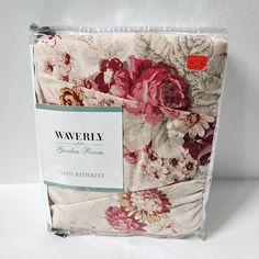 three pieces of fabric with flowers on them