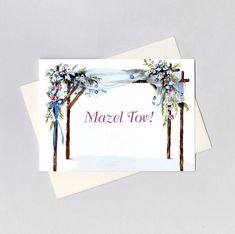 a card with the words mazed for on it and two trees in the background