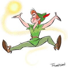 a drawing of a woman dressed as tinkerbell flying through the air with her arms outstretched