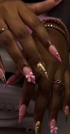 Junk Nails French Tip, Sag Birthday Nails, Birthday Stiletto Nails, Vacation Nails Black Women, Birthday Nails Almond, Long Duck Nails, Colorful Acrylic Nails, Unique Acrylic Nail Designs, Hot Nail Designs