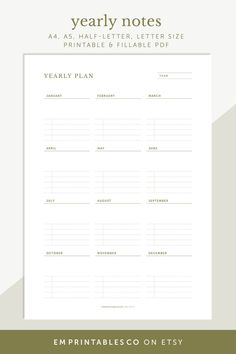 Yearly Overview - Instant Download  
Digital, Fillable & Printable Planner

This printable planner features an undated yearly overview. It comes with 2 versions - one with a checklist and the other where you can use it to number your goals or plan your yearly schedule and agenda. Good Notes Daily Planner, Yearly Planner Printable, Time Management Printable, Goals Bullet Journal, Simple Planner, Yearly Goals, Alternative Healing, Cute Planner