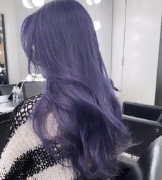 Dark Lavender Hair, Dusty Purple Hair, Ashy Purple Hair, Purple Long Hair, Periwinkle Hair, Pelo Color Vino, Long Purple Hair, Indigo Hair, Blue Purple Hair